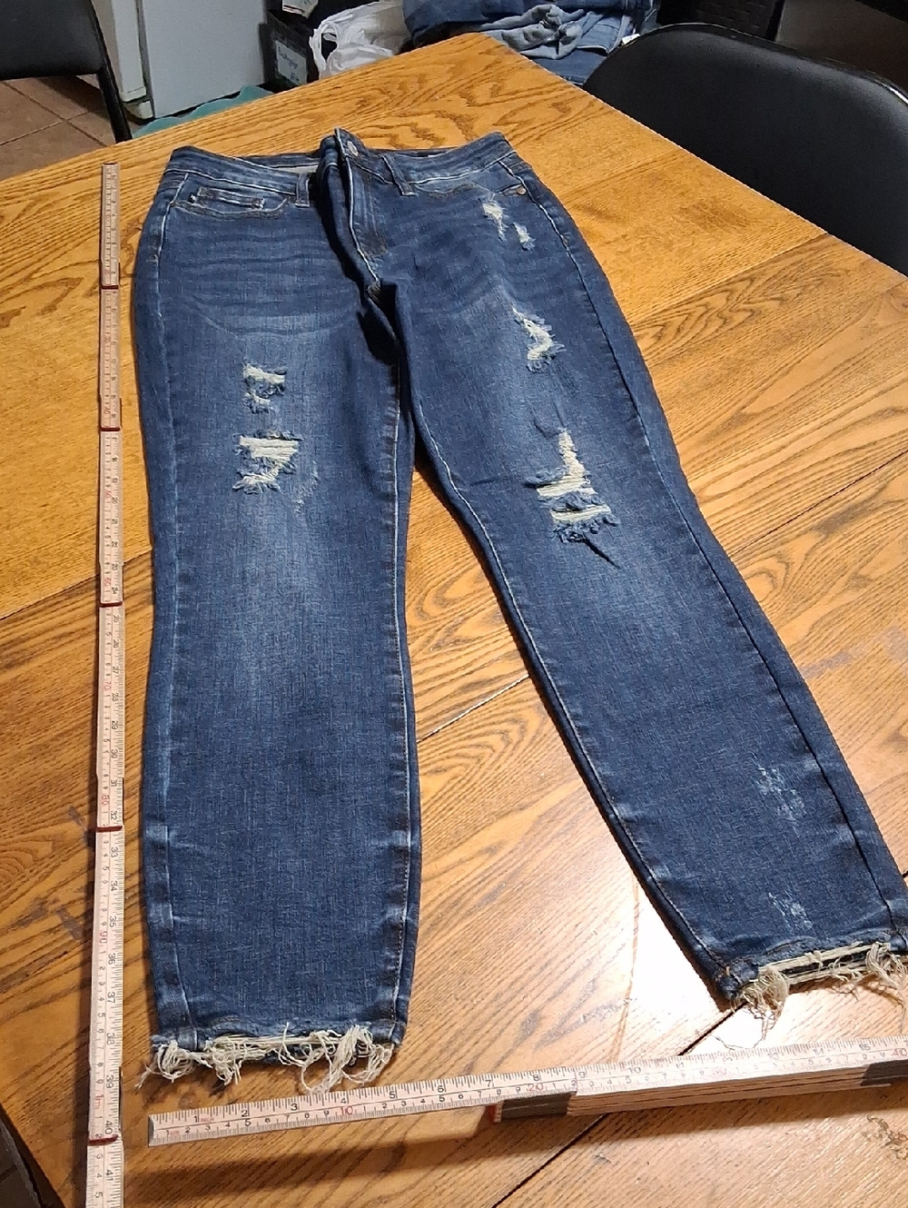 JUDY BLUE Jeans Womens 7 / 28 RELAXED FIT Denim Preowned Distressed